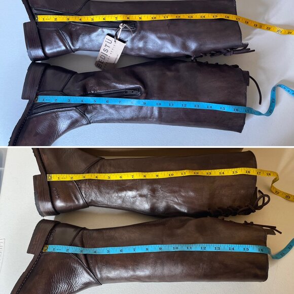 BED STU Manchester Distressed Brown Leather Tall Riding Boots BedStu Size 6.5 - Picture 14 of 16